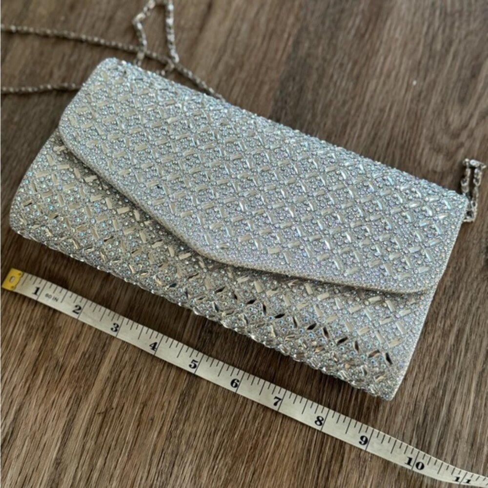Silver clutch with rhinestones - Picture 6 of 9